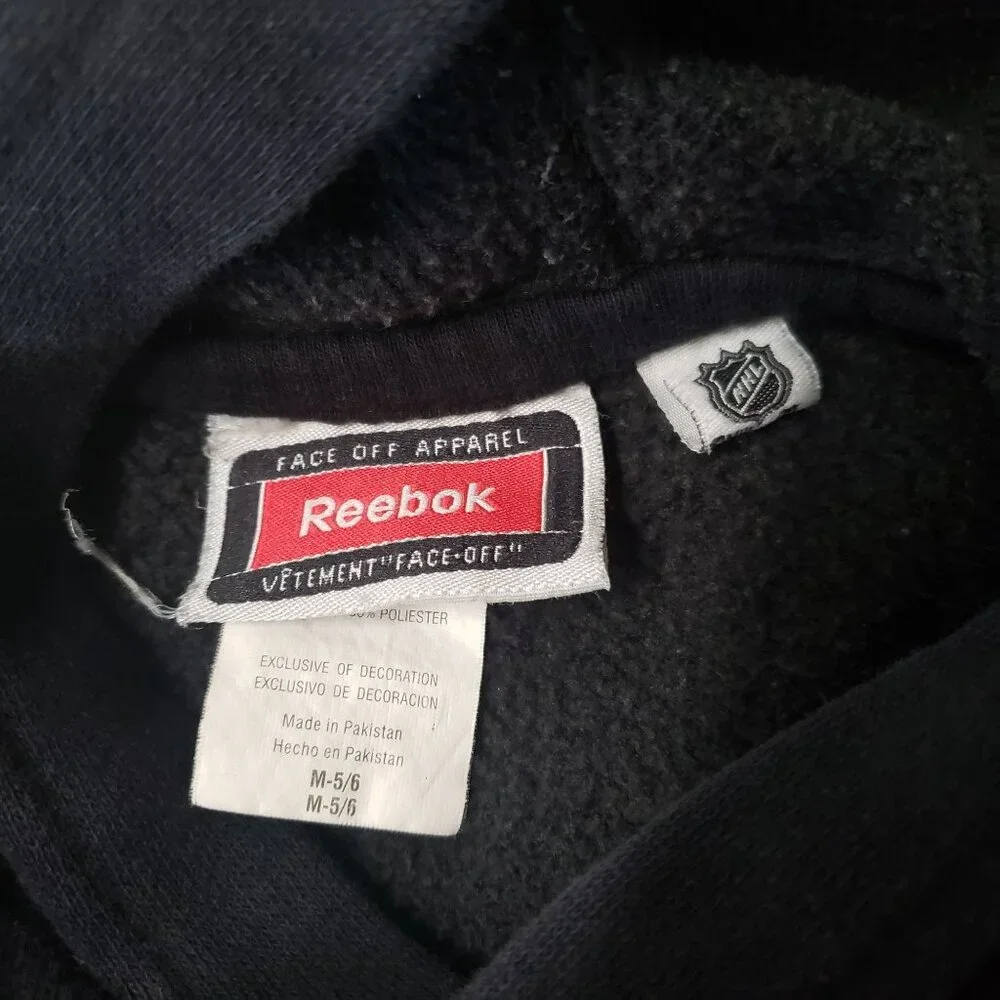 Vintage Kids Pittsburgh‎ Penguins Reebok Youth Hoodie Size 5/6 Black NHL Hockey